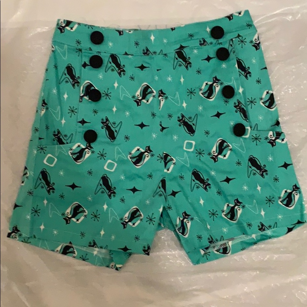 Voodoo Vixen High waisted mint vintage cat shorts